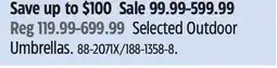 Canadian Tire Canvas Selected Outdoor Umbrellas offer