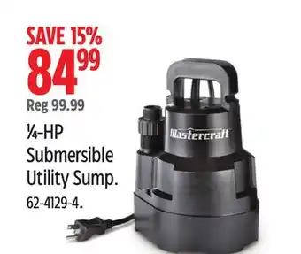 Canadian Tire 1⁄4-HP Submersible Utility Sump offer