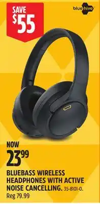 Canadian Tire BLUEBASS WIRELESS HEADPHONES WITH ACTIVE NOISE CANCELLING offer