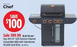 Canadian Tire Master Chef Grill Turismo 4-Burner Convertible BBQ with Side Burner offer