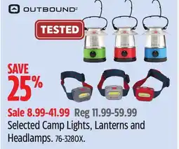 Canadian Tire Selected Camp Lights, Lanterns and Headlamps offer
