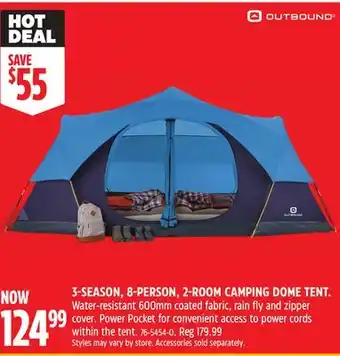 Canadian Tire OUTBOUND ROOM CAMPING DOME TENT offer