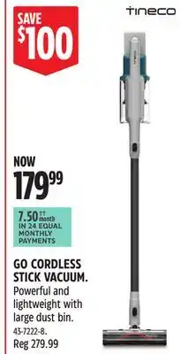 Canadian Tire Tineco Go Cordless Stick Vacuum offer
