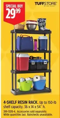 Canadian Tire TUFFSTORE 4-SHELF RESIN RACK offer