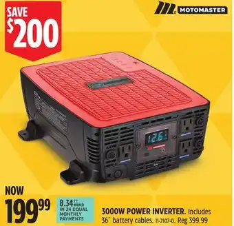 Canadian Tire MOTOMASTER 3000W POWER INVERTER offer