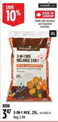 Canadian Tire Garden Club 3-in-1 Mix, 25L offer
