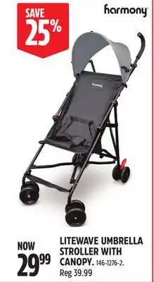 Canadian Tire HARMONY LITEWAVE UMBRELLA STROLLER WITH CANOPY offer