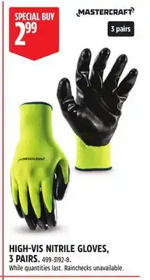 Canadian Tire MASTERCRAFT HIGH-VIS NITRILE GLOVES offer