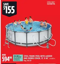 Canadian Tire STEEL FRAME POOL WITH LADDER AND DEBRIS COVER, 15´ X 48˝ offer