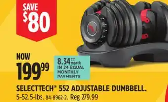 Canadian Tire BOWFLEX SELECTTECH 552 ADJUSTABLE DUMBBELL offer