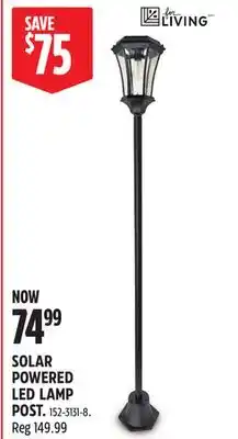 Canadian Tire SOLAR POWERED LED LAMP POST offer