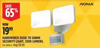 Canadian Tire NOMA HARDWIRED DUSK TO DAWN SECURITY LIGHT, 2500 LUMENS offer