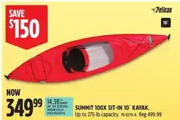 Canadian Tire SUMMIT 100X SIT-IN 10´ KAYAK offer
