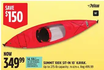 Canadian Tire SUMMIT 100X SIT-IN 10´ KAYAK offer