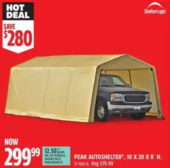 Canadian Tire PEAK AUTOSHELTER , 10X20X8´H offer