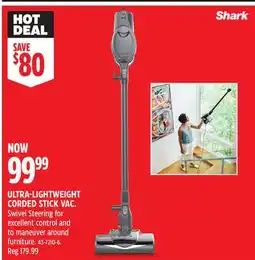 Canadian Tire SHARK ULTRA-LIGHTWEIGHT CORDED STICK VAC offer