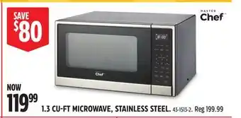 Canadian Tire MASTER CHEF 1.3 CU-FT MICROWAVE, STAINLESS STEEL offer