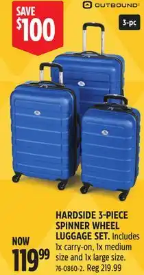 Canadian Tire OUTBOUND HARDSIDE 3-PIECE SPINNER WHEEL LUGGAGE SET offer