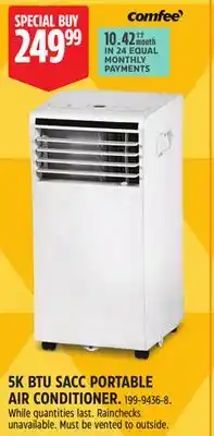 Canadian Tire COMFEE 5K BTU SACC PORTABLE AIR CONDITIONER offer
