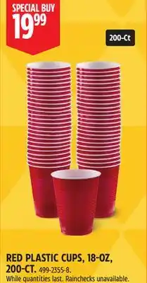 Canadian Tire RED PLASTIC CUPS offer