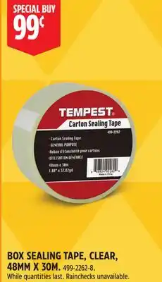 Canadian Tire TEMPEST BOX SEALING TAPE, CLEAR, 48MM X 30M offer