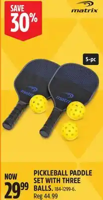 Canadian Tire PICKLEBALL PADDLE SET WITH THREE BALLS offer