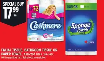 Canadian Tire SCOTTIES FACIAL TISSUE, BATHROOM TISSUE OR PAPER TOWEL offer