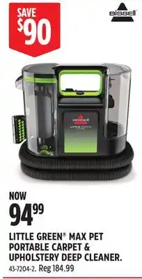 Canadian Tire BISSELL LITTLE GREEN MAX PET PORTABLE CARPET & UPHOLSTERY DEEP CLEANER offer