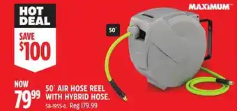 Canadian Tire 50´ AIR HOSE REEL WITH HYBRID HOSE offer