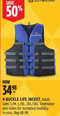 Canadian Tire 4-BUCKLE LIFE JACKET offer