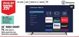 Canadian Tire WESTINGHOUSE 58˝ ROKU SMART TV offer