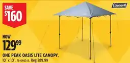 Canadian Tire Coleman ONE PEAK OASIS LITE CANOPY offer