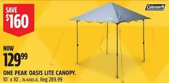 Canadian Tire Coleman ONE PEAK OASIS LITE CANOPY offer