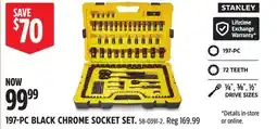 Canadian Tire Stanley 197-PC BLACK CHROME SOCKET SET offer