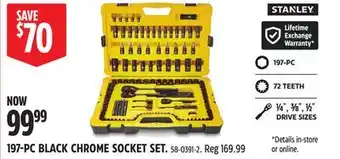 Canadian Tire Stanley 197-PC BLACK CHROME SOCKET SET offer