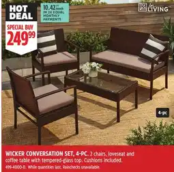 Canadian Tire Wicker Conversation Set 4-PC offer