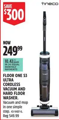 Canadian Tire TINECO FLOOR ONE S3 ULTRA CORDLESS VACUUM AND HARD FLOOR WASHER offer