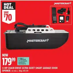 Canadian Tire MASTERCRAFT 1⁄2-HP CHAIN-DRIVE ULTRA QUIET SMART GARAGE DOOR OPENER offer