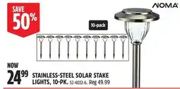 Canadian Tire NOMA STAINLESS-STEEL SOLAR STAKE LIGHTS offer