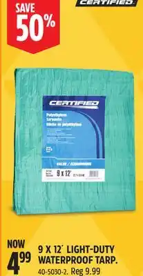 Canadian Tire 9 X 12´ LIGHT-DUTY WATERPROOF TARP offer