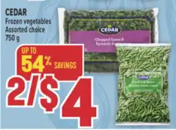 Marché Adonis CEDAR Frozen vegetables offer