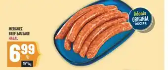 Marché Adonis MERGUEZ BEEF SAUSAGE HALAL offer