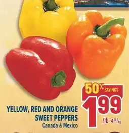 Marché Adonis YELLOW, RED AND ORANGE SWEET PEPPERS offer