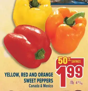 Marché Adonis YELLOW, RED AND ORANGE SWEET PEPPERS offer