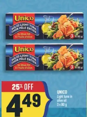 Marché Adonis UNICO Light tuna in olive oil offer