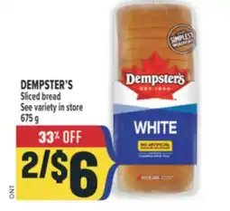 Marché Adonis DEMPSTER'S Sliced bread offer
