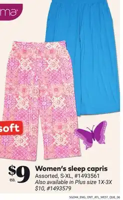 Giant Tiger Women's sleep capris offer