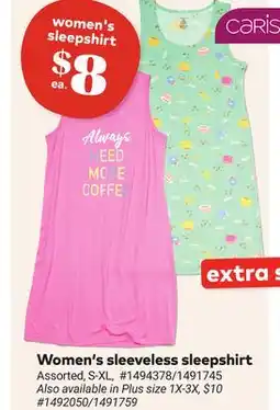 Giant Tiger Women's sleeveless sleepshirt offer