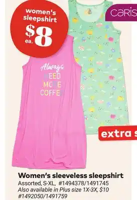 Giant Tiger Women's sleeveless sleepshirt offer