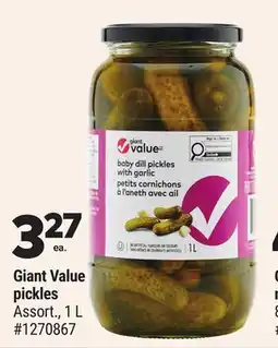 Giant Tiger Giant Value pickles offer